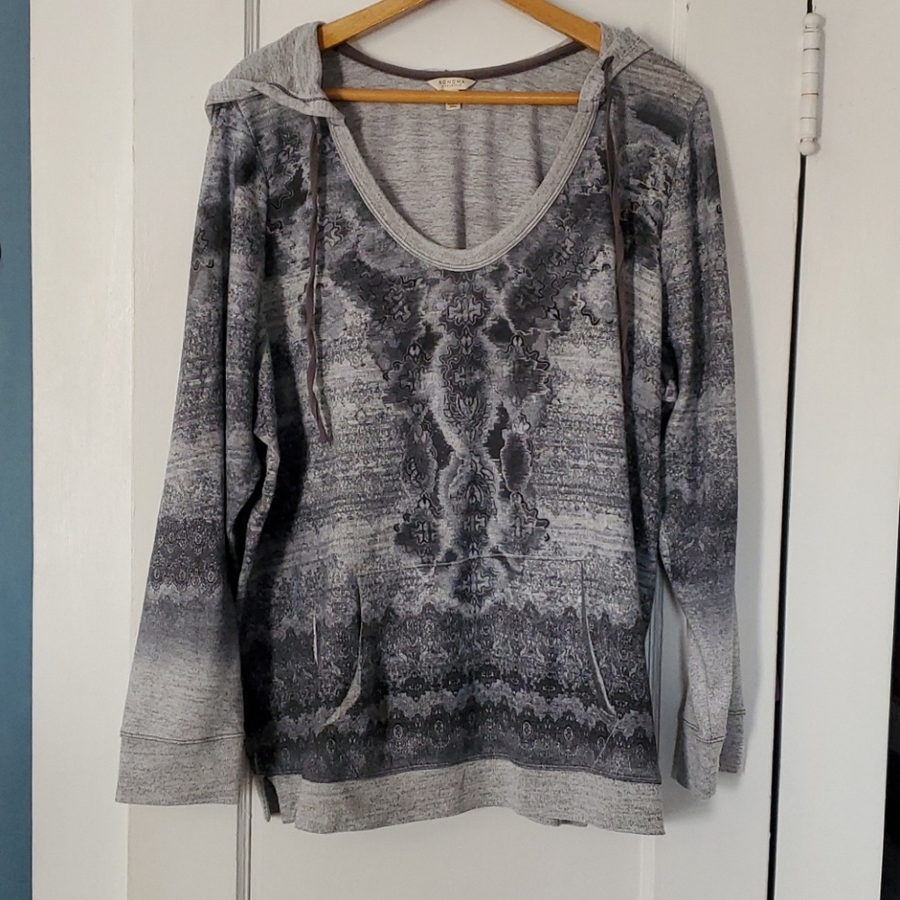1X Sonoma gray hooded sweatshirt